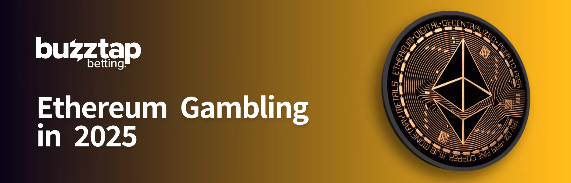 A graphic featuring the Ethereum coin against a yellow gradient