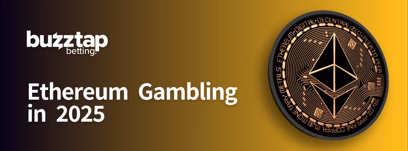 A graphic featuring the Ethereum coin against a yellow gradient