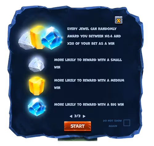 A screenshot of the in-game instructions for casino game Swoop by Pixmove