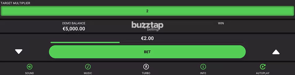 A screenshot of the in-game betting panel for Speed Crash Dare2Winby Hacksaw Gaming