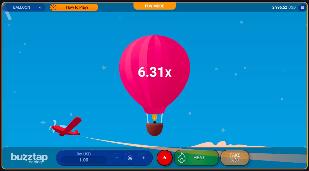 A gameplay screenshot of Balloon by Spribe