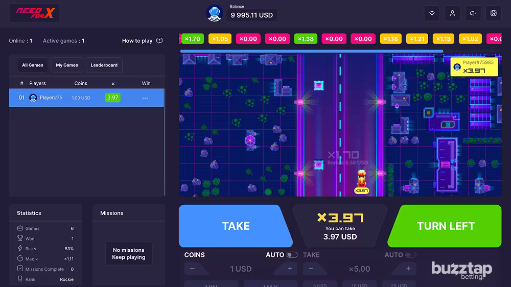 A PC gameplay screenshot of Need For X crash game by Onlyplay