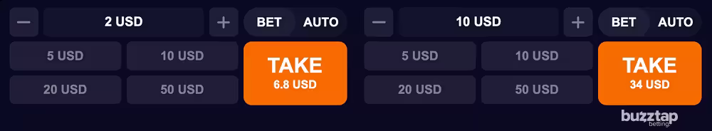 An in-game screenshot of the duel betting panel and game controls for CricX by Onlyplay