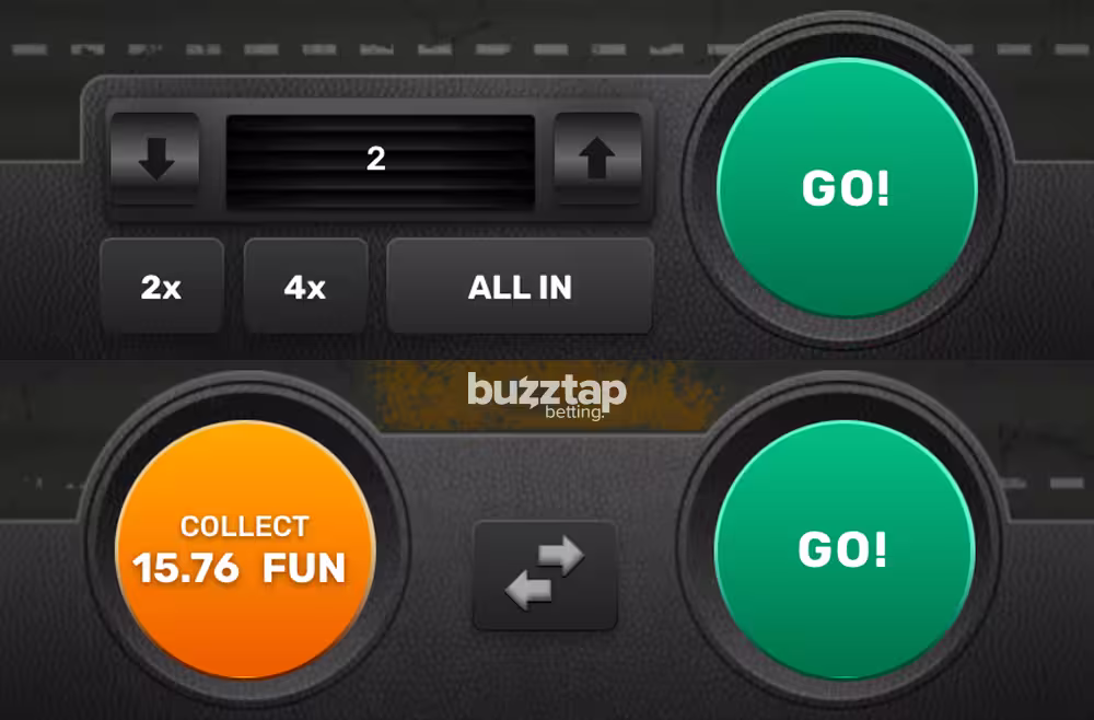 A screenshot of the in-game betting panel from Chicken Crash by Galaxsys