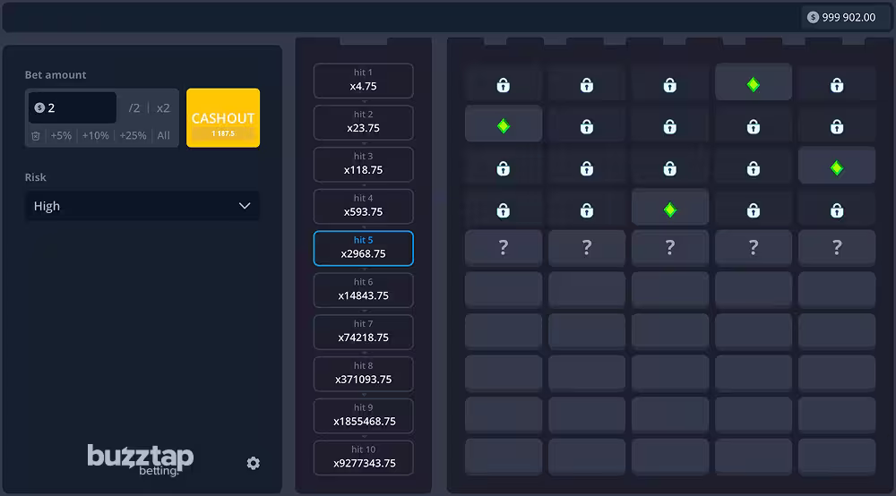 A gameplay screenshot of casino game Tower by InOut Games