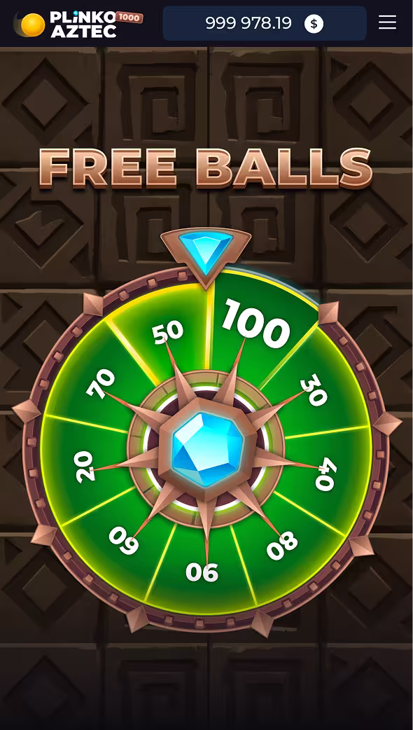 A mobile gameplay screenshot of casino game Plinko Aztec by InOut Games