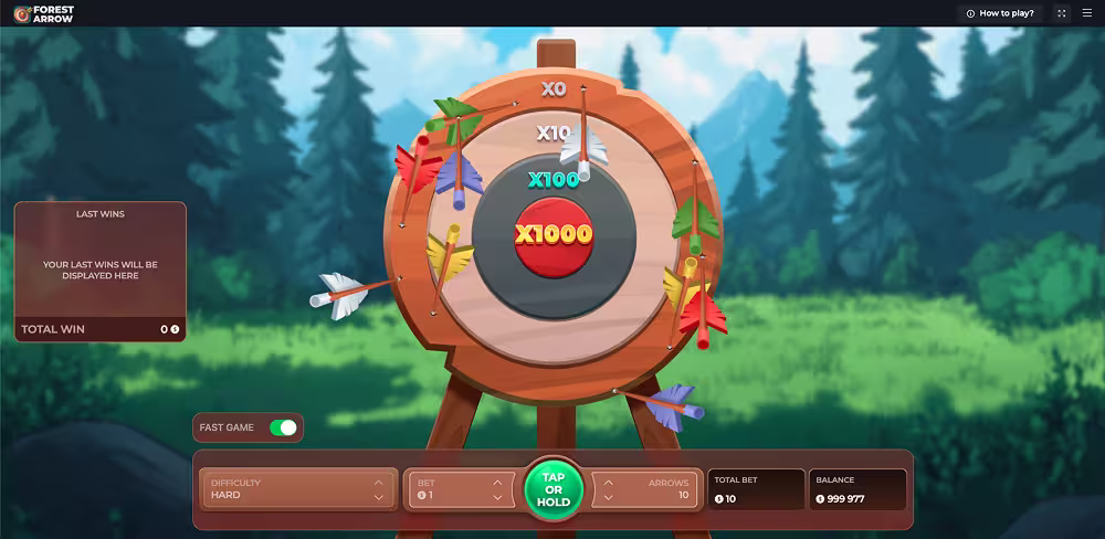 A gameplay screenshot of casino game Forest Arrow by InOut Games