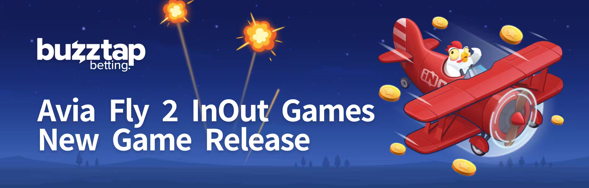 Graphical banner for casino game Avia Fly 2 by InOut Games