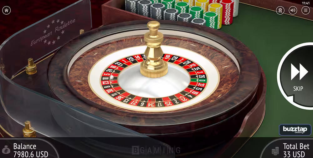 European Roulette gameplay screenshot