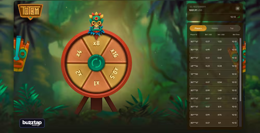 Totem bonus wheel feature game