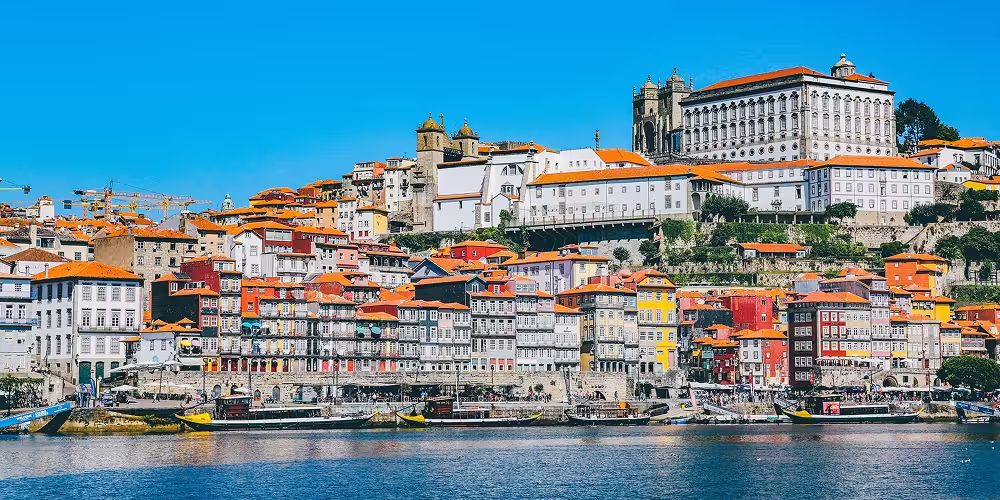 Buildings by the ocean of Portugal