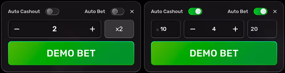 Cash Show betting panel and game controls