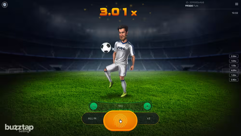 A gameplay screenshot of Figoal crash game by Galaxsys