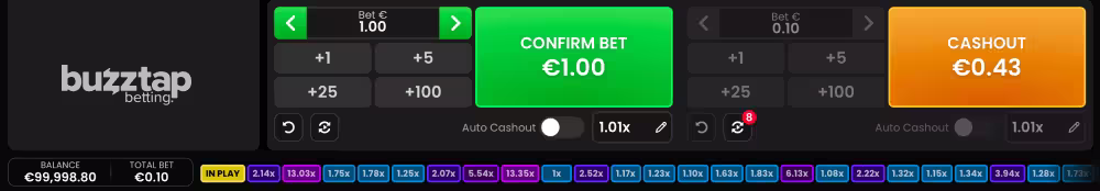 A screenshot of the in-game duel betting panel for High Flyer by Pragmatic Play