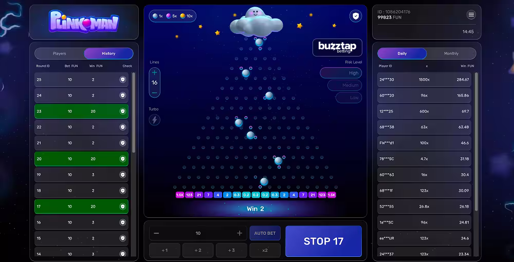 Plinkoman gameplay screenshot