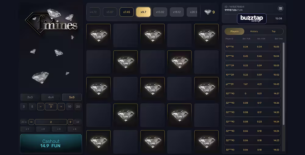 F Mines gameplay screenshot