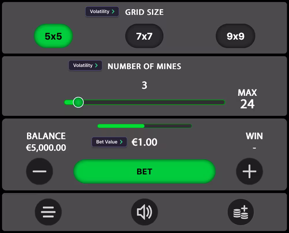 Gold Pick Legend betting panel and game controls