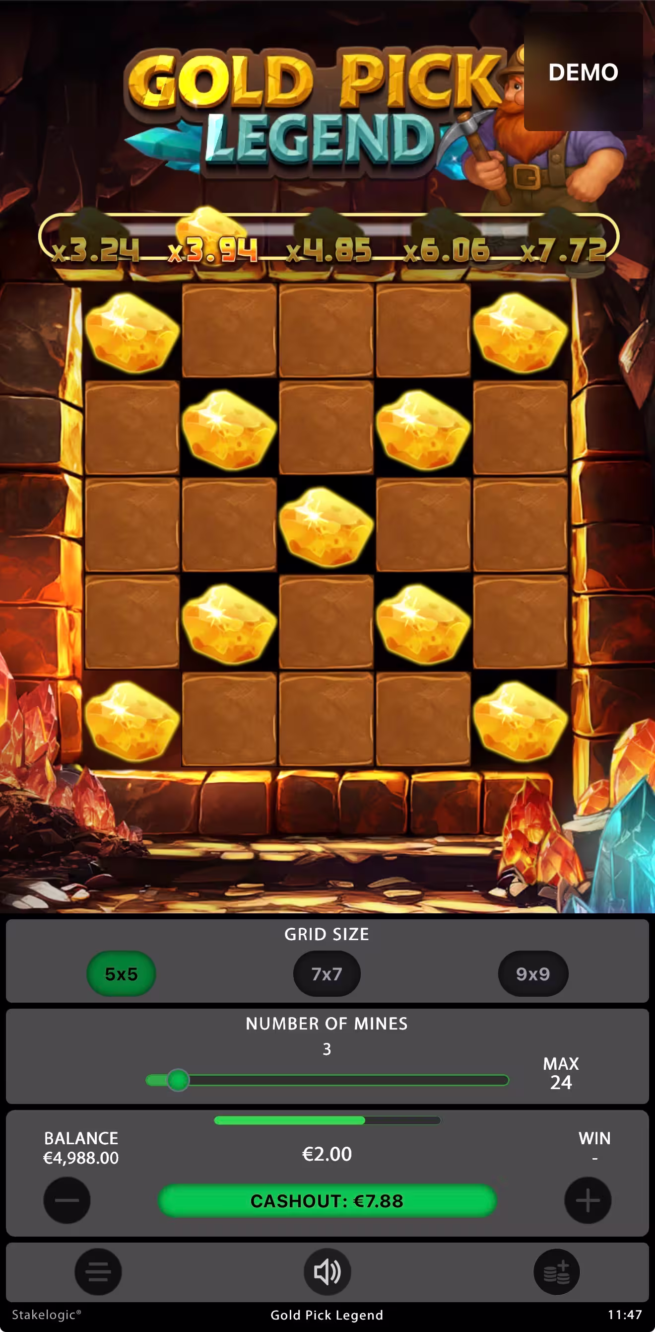 Gold Pick Legend mobile gameplay screenshot winning picks