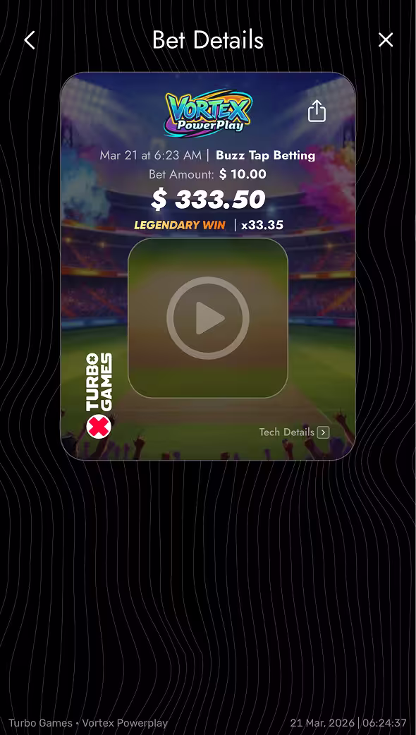 Vortex Powerplay mobile gameplay round history tool