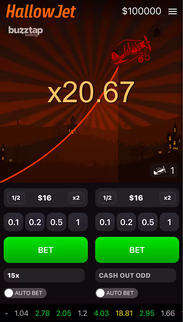 Hallow Jet mobile gameplay big multiplier