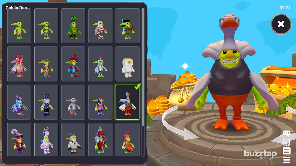 Goblin Run character skin selection menu