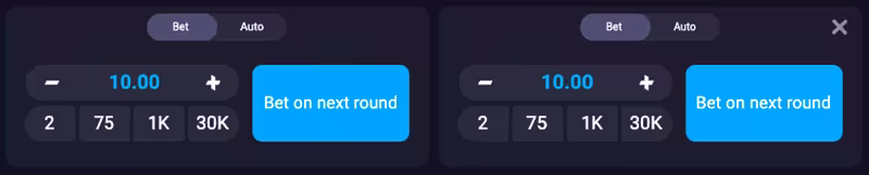 Lucky Crumbling betting panel and game controls