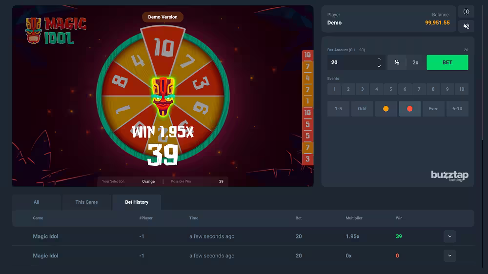 Magic Idol by PopK Gaming winning wheel spin
