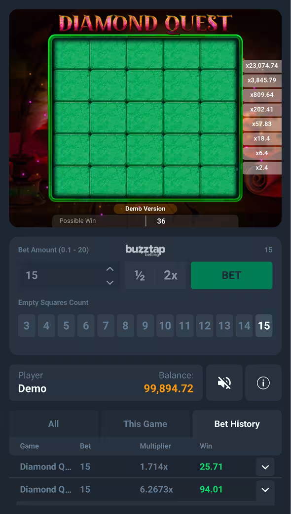 Diamond Quest mobile gameplay game configuration