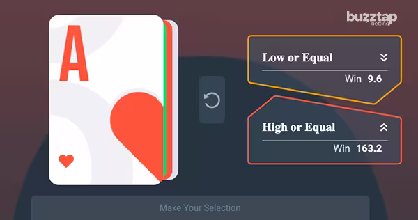 A screenshot og HiLo by PopOK Gaming showcasing dynamic odds