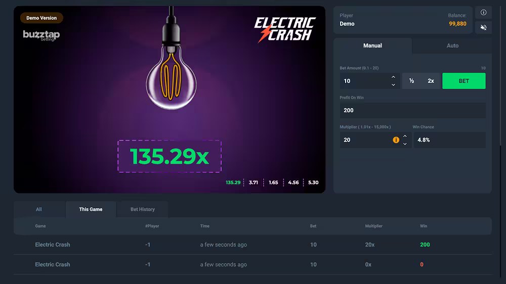 Electric Crash PopOK Gaming gameplay screenshot