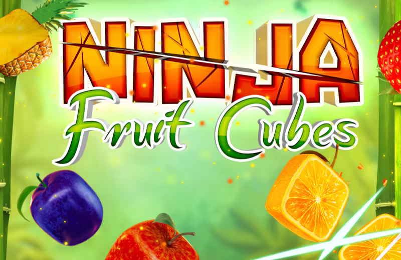 Ninja Fruit Cubes PopOK Gaming casino game logo