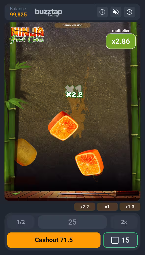 Ninja Fruit Cubes mobile gameplay slicing fruit