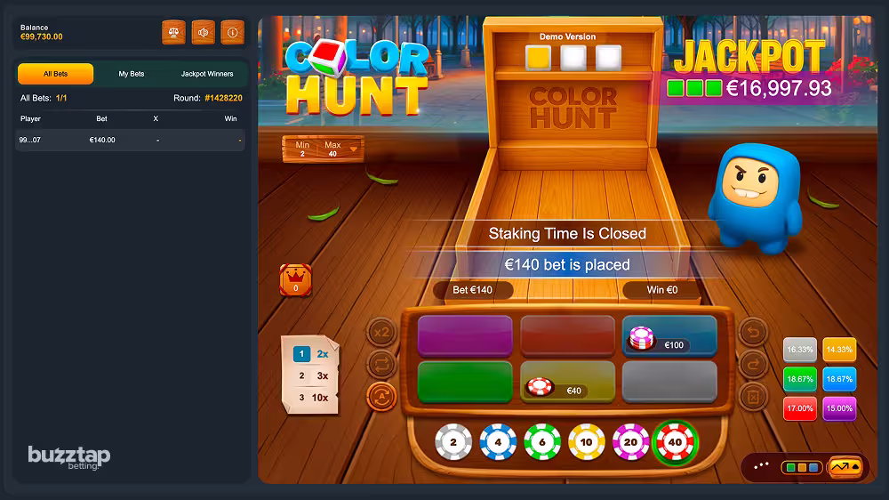Color Hunt PopOK Gaming betting phase