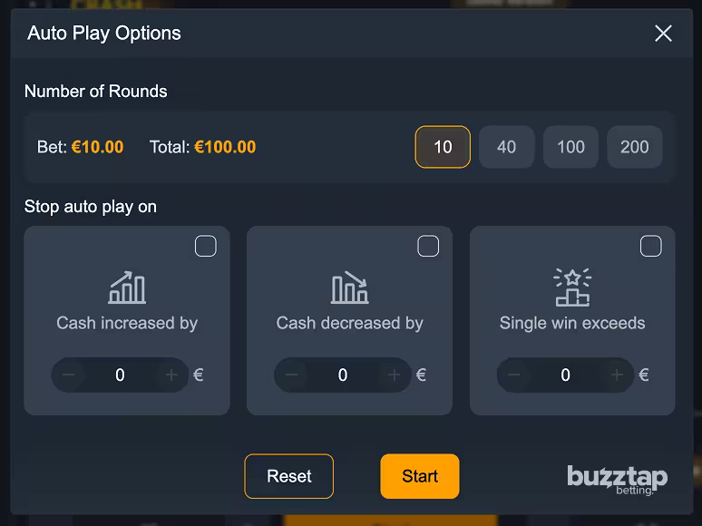 Auto Play menu configuration screenshot