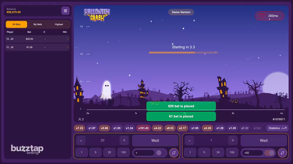 Halloween Crash PopOK Gaming gameplay screenshot pre round countdown