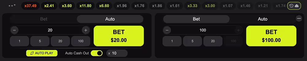 Avi PopOK Gaming betting panel and game controls