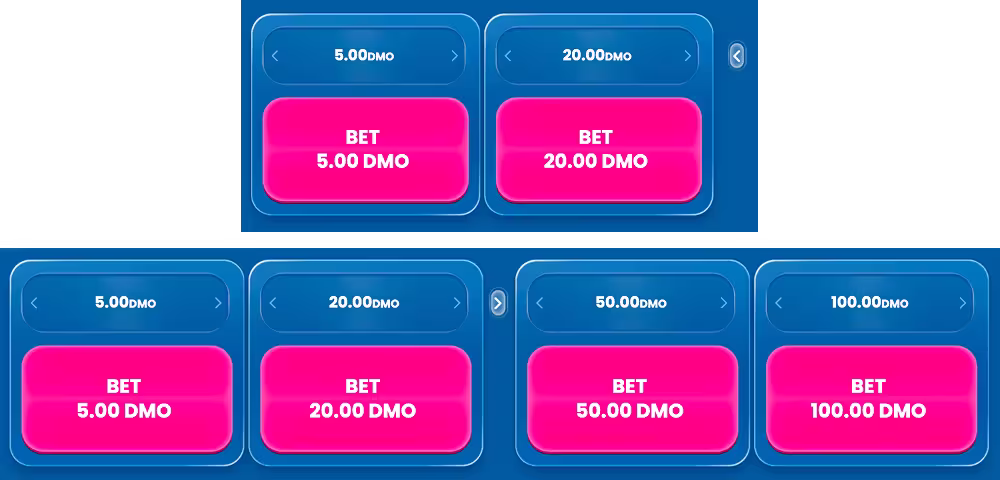 BalloonX betting controls, showing either a 2x or 4x configuration