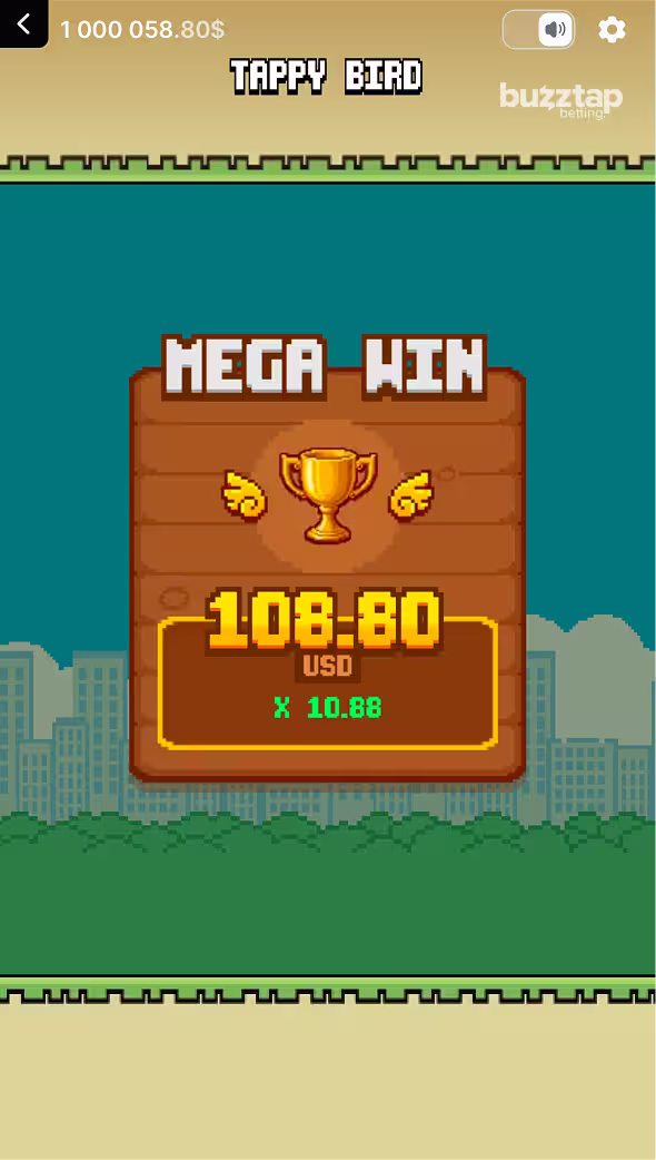 Tappy Bird mobile gameplay screenshot cash out win