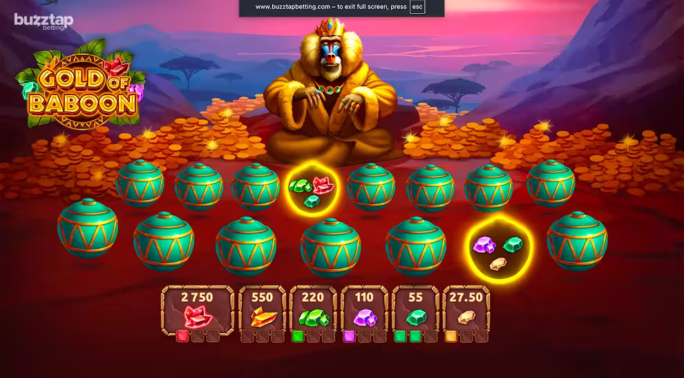 Gold of Baboon jackpot game mode screenshot