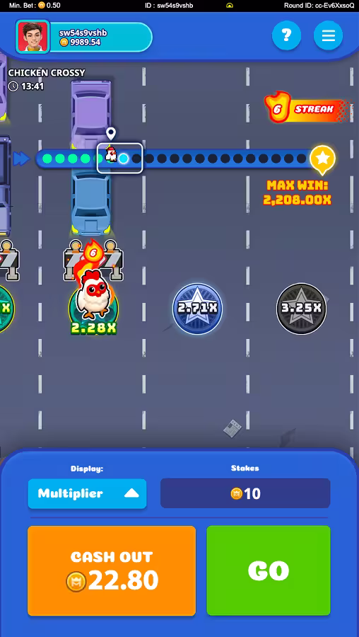 Chicken Crossy mobile gameplay screenshot mid round
