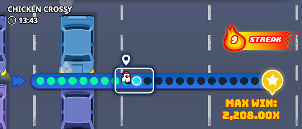 Chicken Crossy progress meter indicator