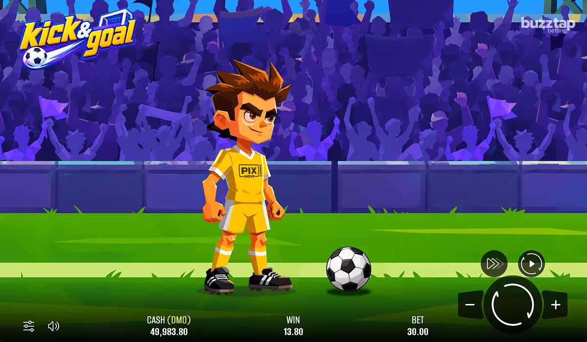Kick & Goal gameplay screenshot showing before a bet is placed