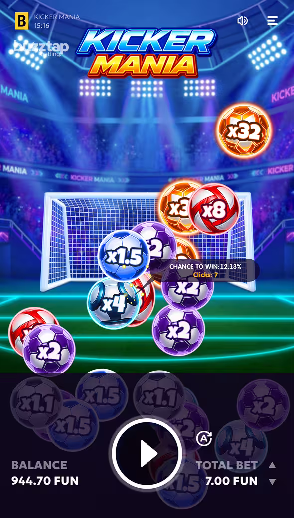 Kicker Mania by BGaming mobile gameplay screenshot
