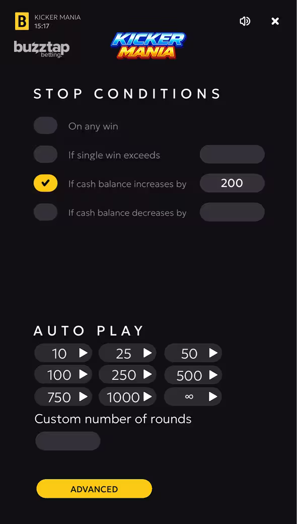 Kicker Mania by BGaming mobile gameplay screenshot