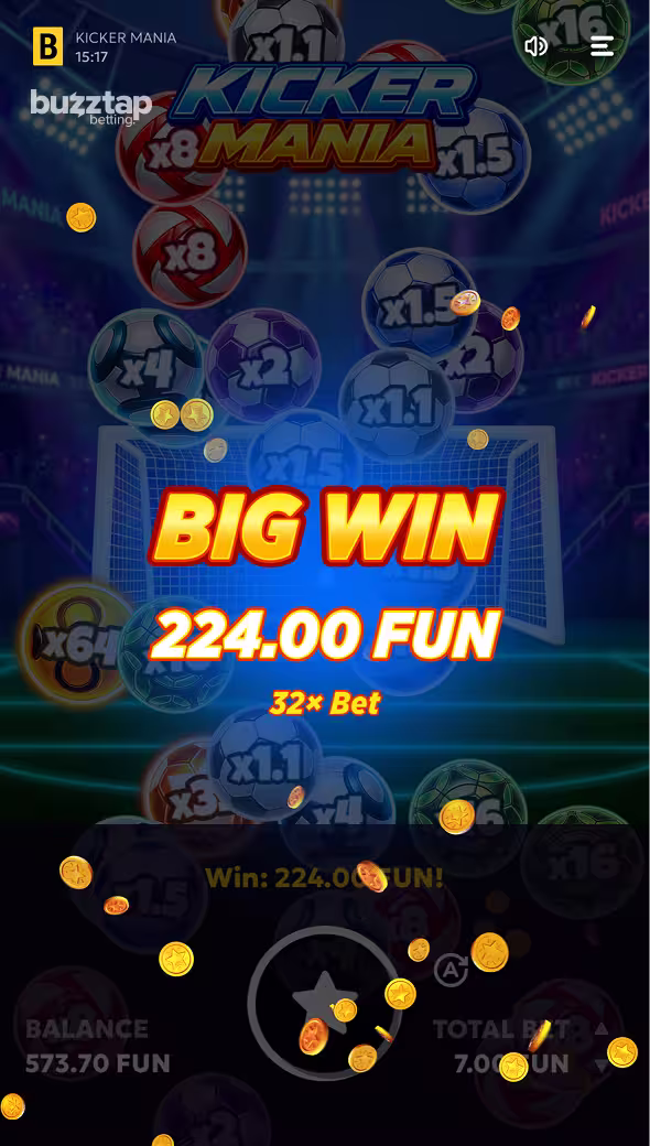 Kicker Mania by BGaming mobile gameplay screenshot