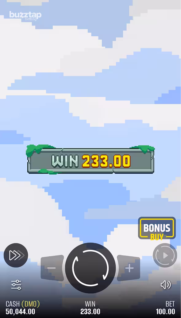 Falling Pickaxe mobile gameplay screenshot showing the win celebration popup
