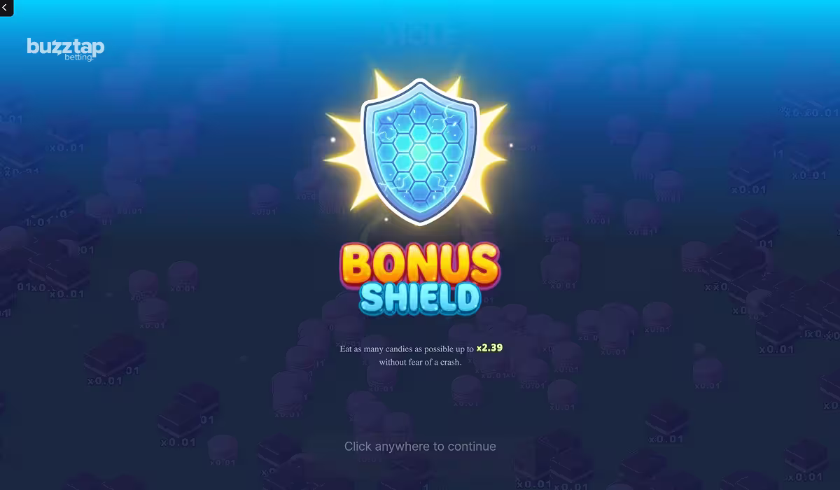 Candy Hole bonus shield triggered and activated