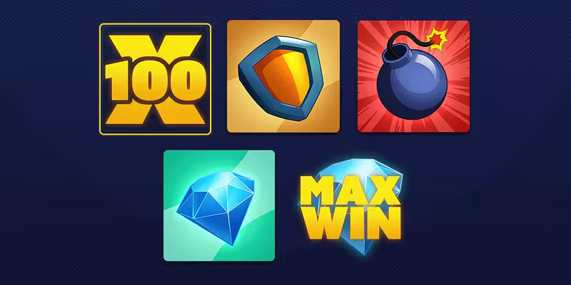 All symbol types from Mines Supreme by Hacksaw