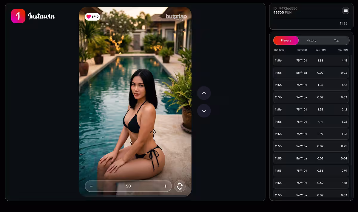 Instawin gameplay screenshot base game swiping