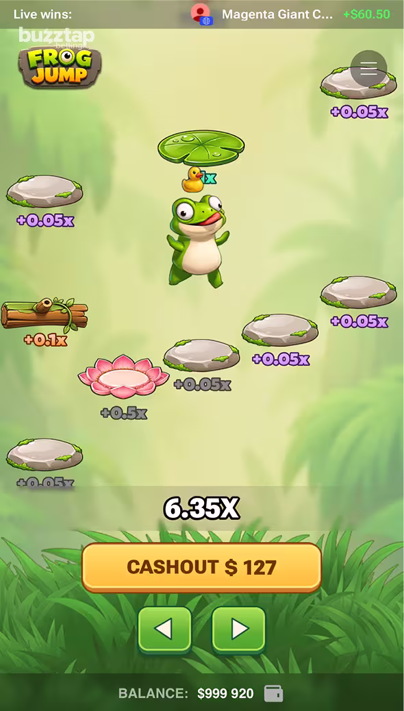 Frog Jump mobile gameplay collecting win